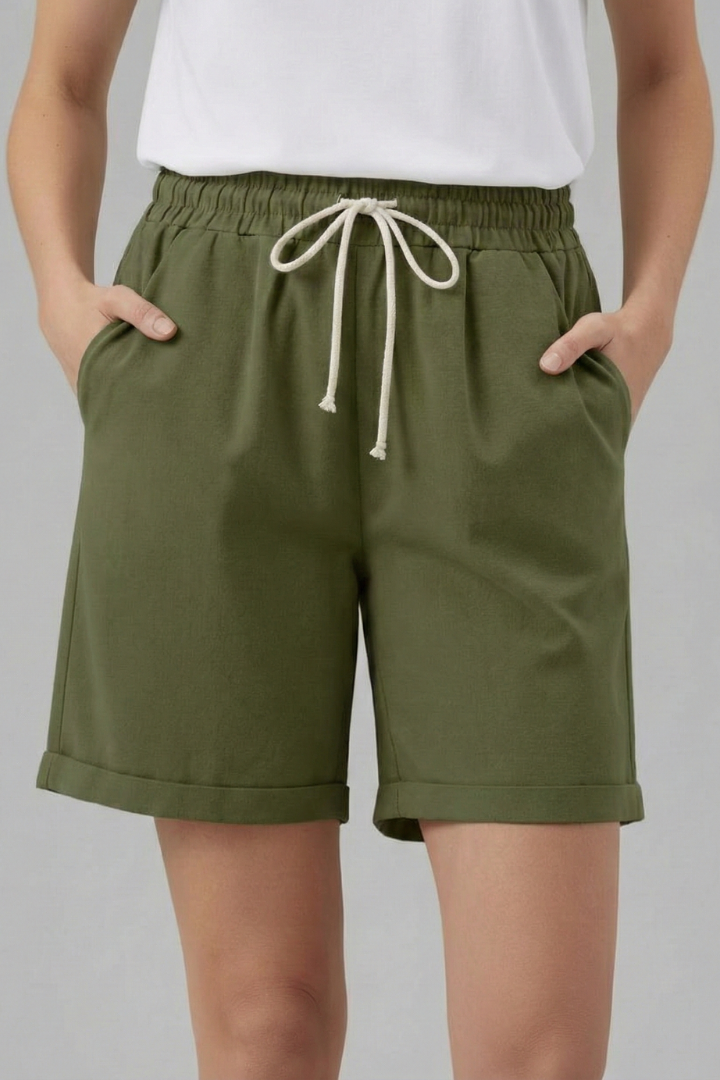Rue — Drawstring Knee-Length Shorts