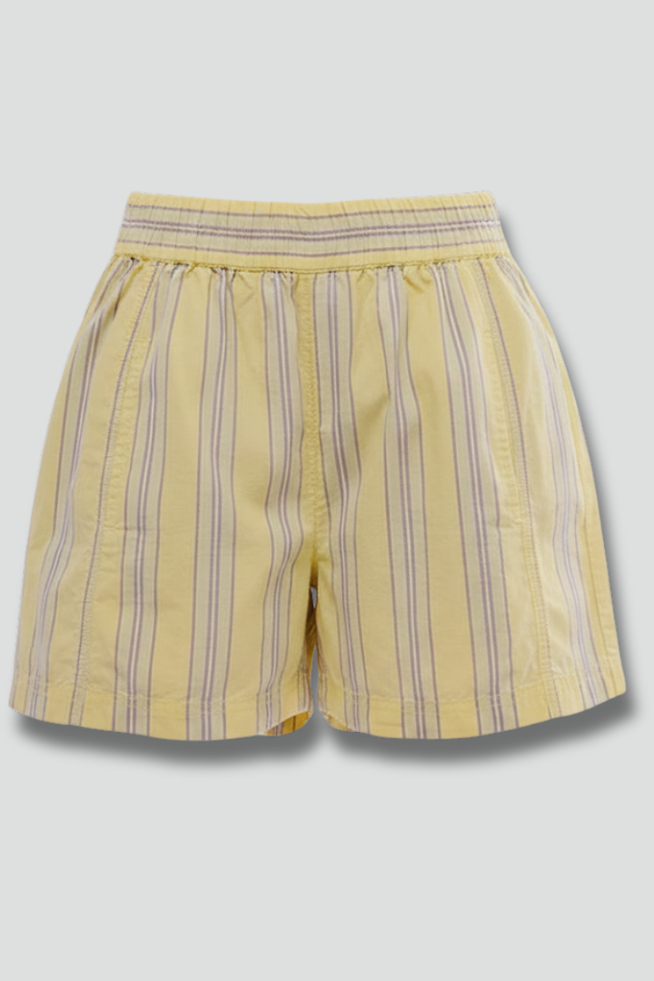 Lena — Striped Elastic-Waist Shorts