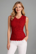 Keeva — Lace V-Neck Blouse