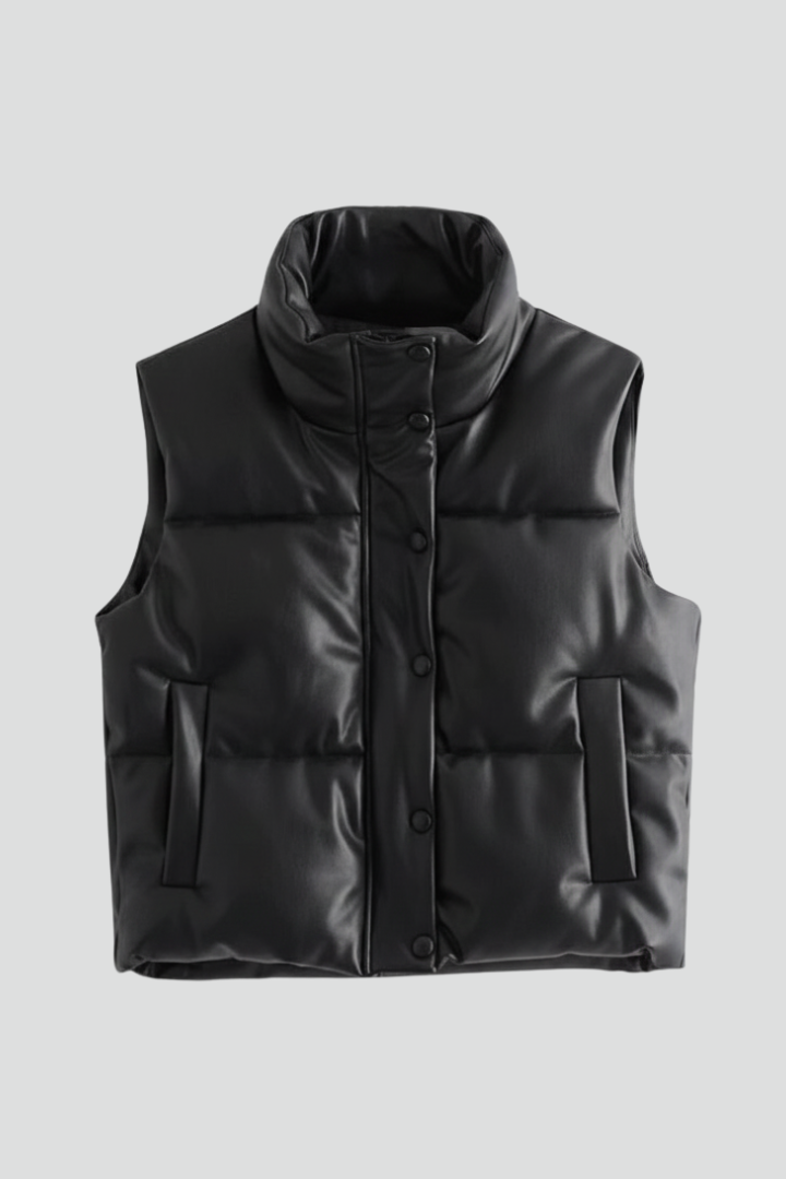 Dominique — Women’s Zip-Front Sleeveless Jacket