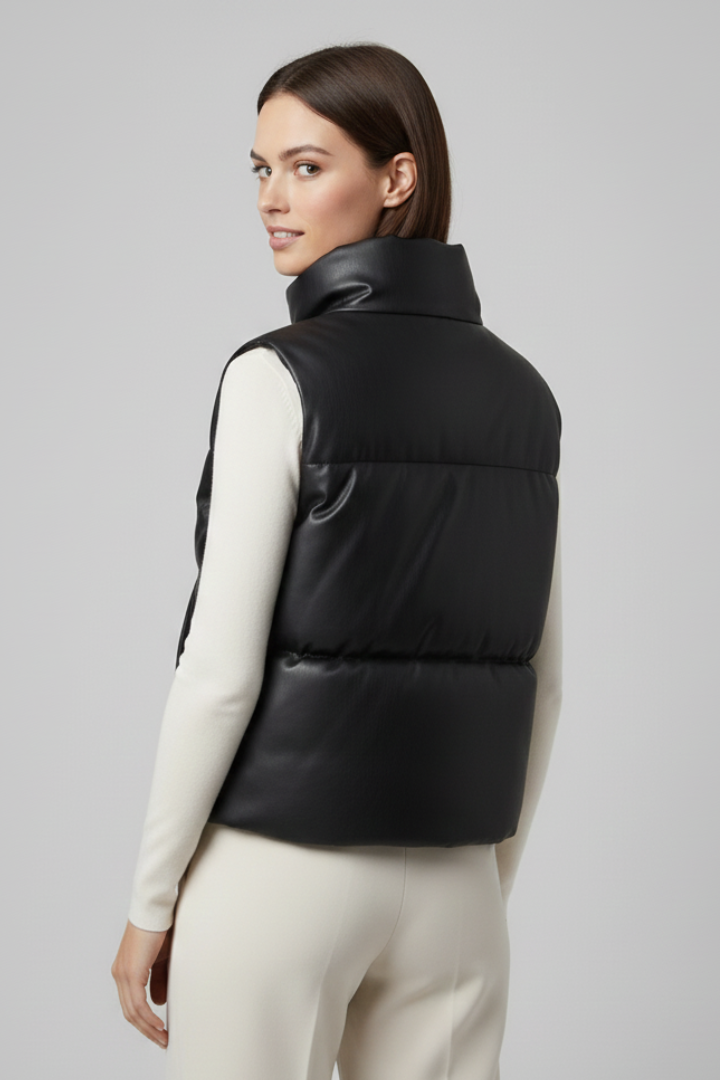 Dominique — Women’s Zip-Front Sleeveless Jacket