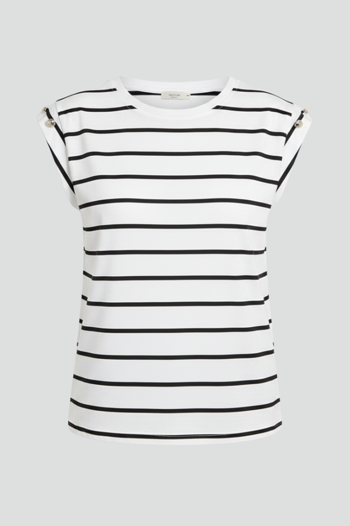 Ivory — Striped Sleeveless Tee