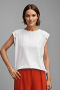 Ivory — Striped Sleeveless Tee