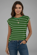 Ivory — Striped Sleeveless Tee