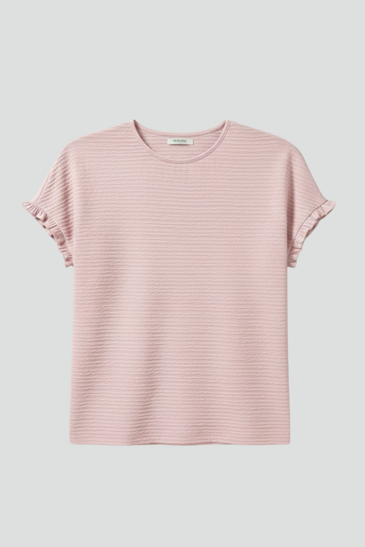 Saffron — Textured Round-Neck Tee