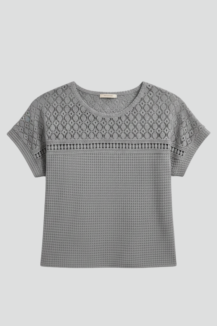 Annora — Openwork Round-Neck Tee