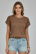 Annora — Openwork Round-Neck Tee