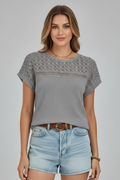 Annora — Openwork Round-Neck Tee