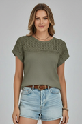 Annora — Openwork Round-Neck Tee