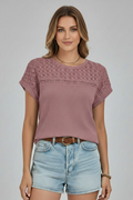 Annora — Openwork Round-Neck Tee