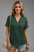 Kitty — V-Neck Button Tee