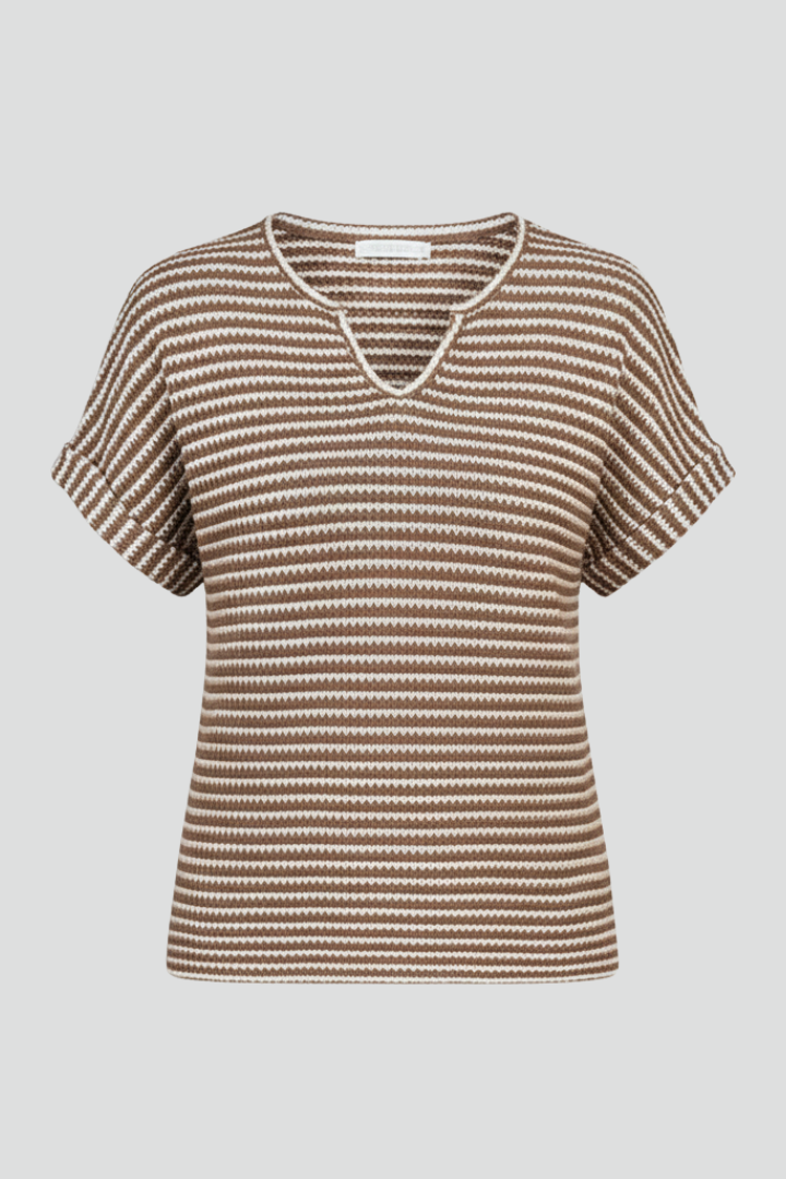 Kerensa — Striped V-Neck Tee