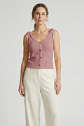 Tansy — Ribbed Button Tank Top