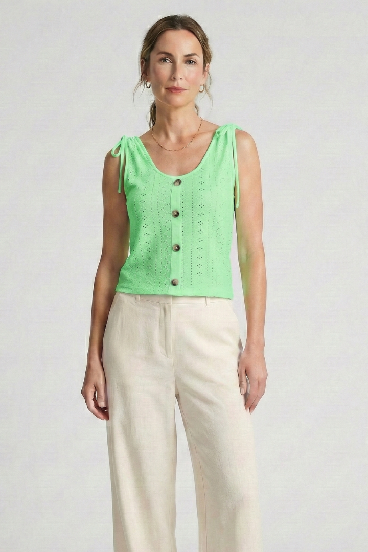Tansy — Ribbed Button Tank Top