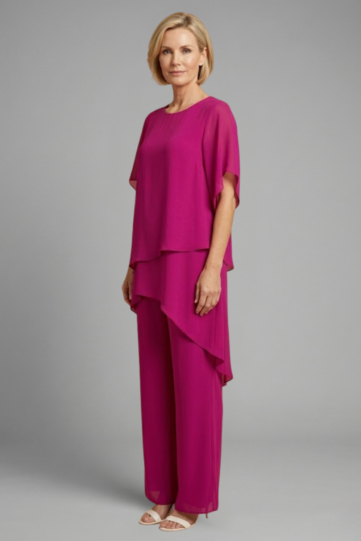 Sidony — Asymmetric-Hem Top &amp; Wide-Leg Set