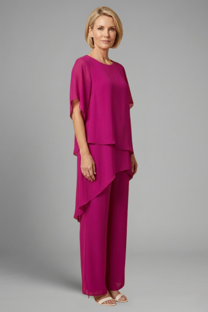 Sidony — Asymmetric-Hem Top &amp; Wide-Leg Set