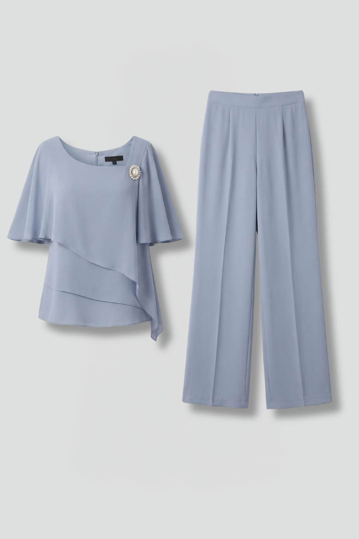 Fern — Layered Top &amp; Straight-Leg Trouser Set