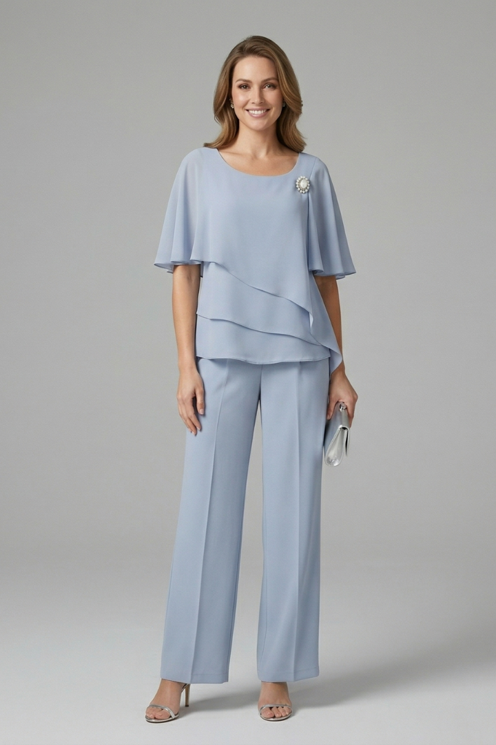 Fern — Layered Top &amp; Straight-Leg Trouser Set