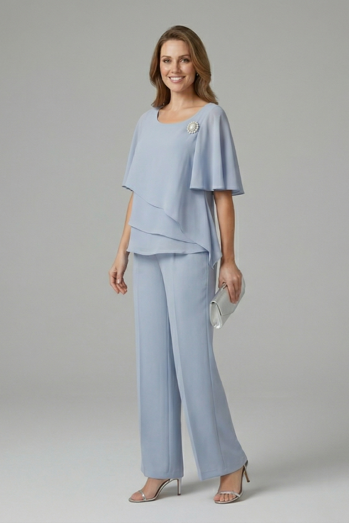 Fern — Layered Top &amp; Straight-Leg Trouser Set