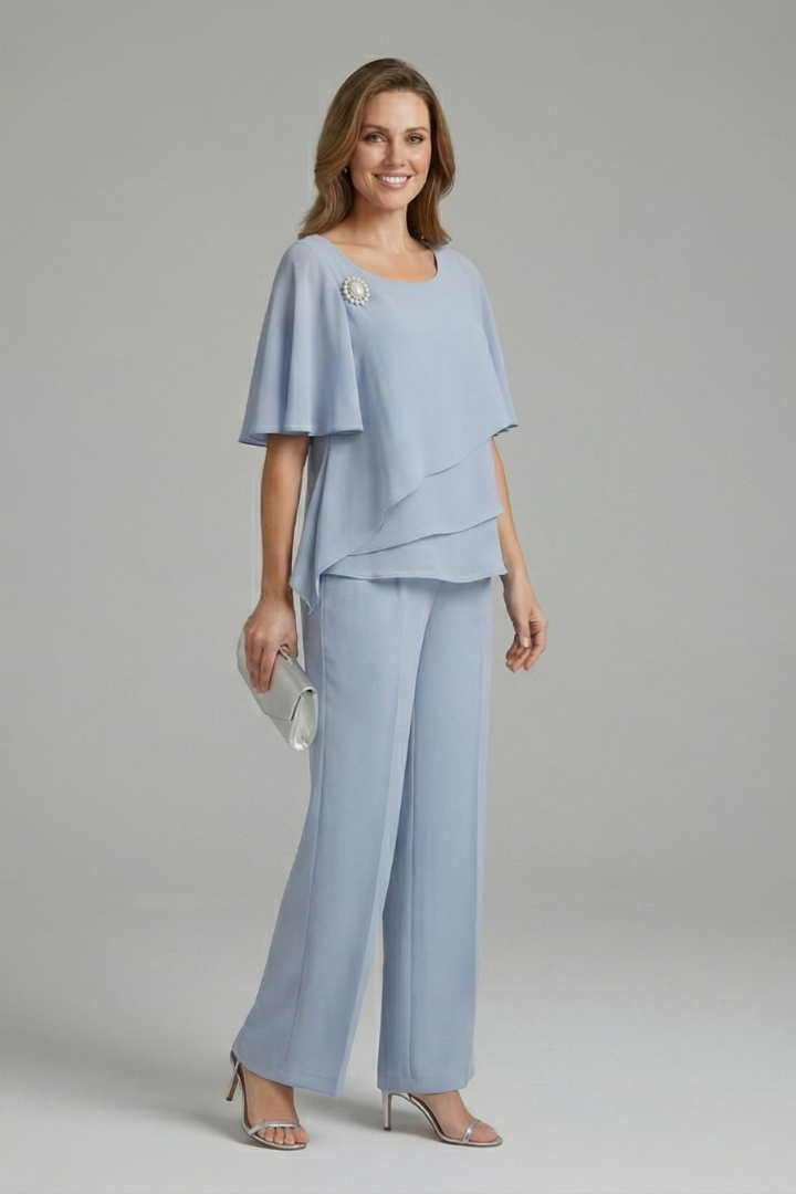 Fern — Layered Top &amp; Straight-Leg Trouser Set