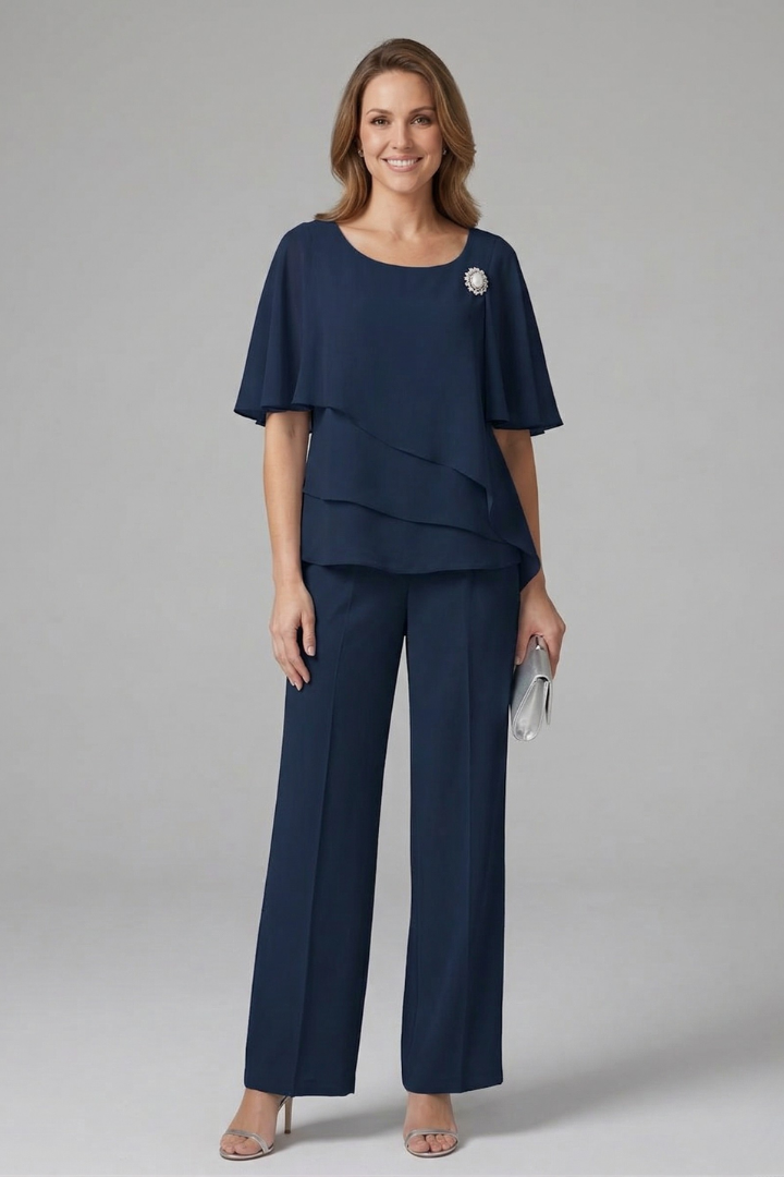 Fern — Layered Top &amp; Straight-Leg Trouser Set