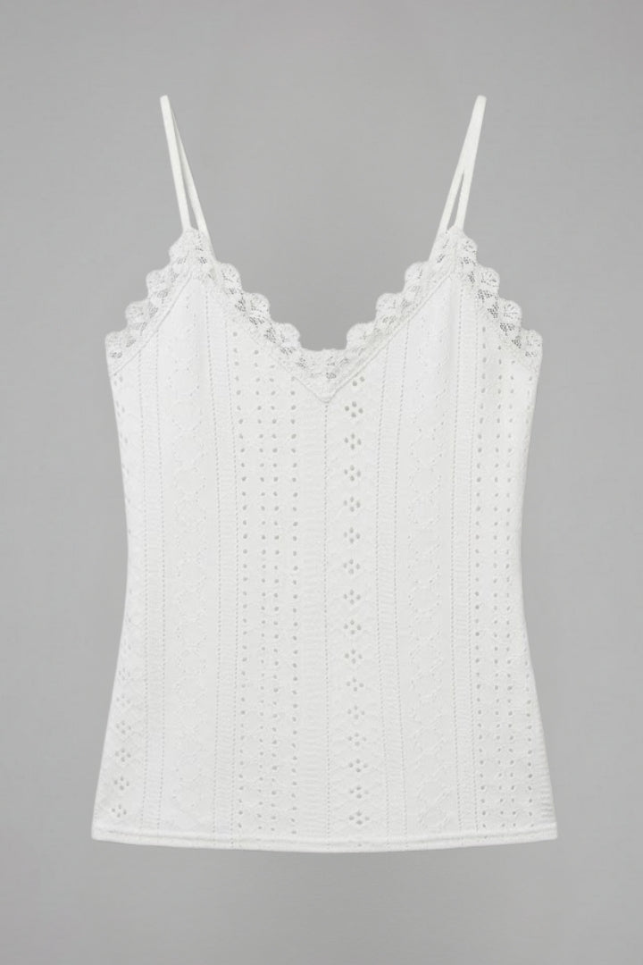Winsome — Lace-Panel V-Neck Top