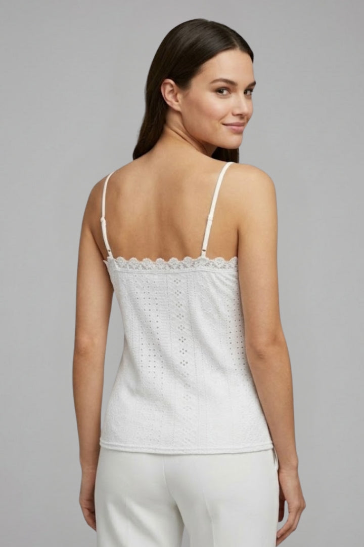 Winsome — Lace-Panel V-Neck Top