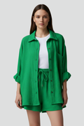 Brigitta — Button Shirt & Drawstring Shorts Set