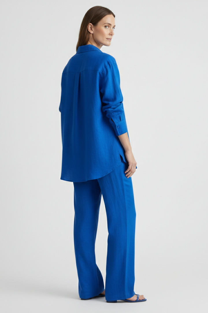 Verity — Button Shirt &amp; Straight-Trouser Set
