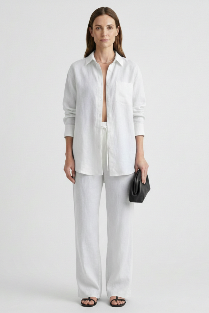 Verity — Button Shirt &amp; Straight-Trouser Set