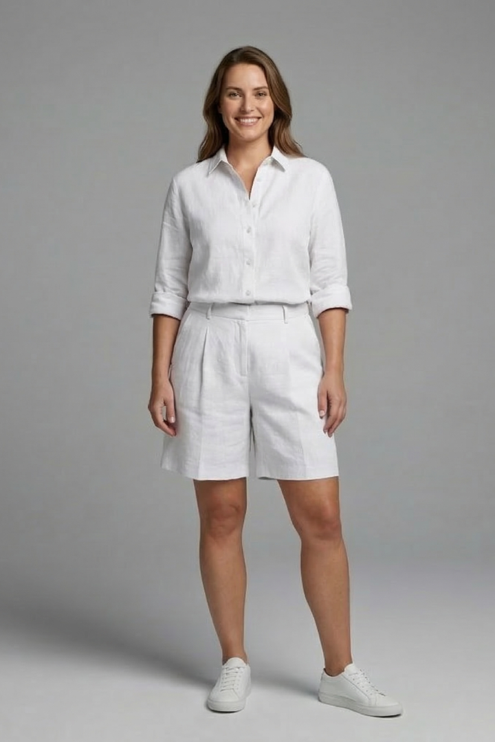 Dagny — Button Shirt &amp; Wide-Shorts Set