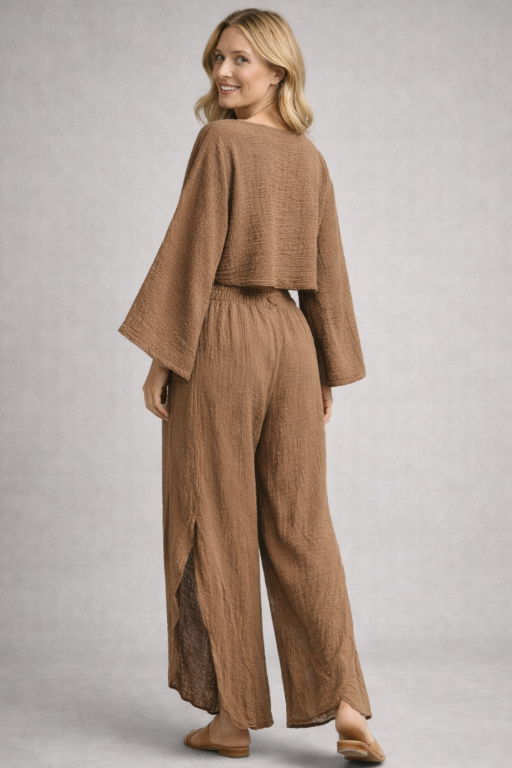 Marisela — Long-Sleeve Top &amp; Wide-Leg Set