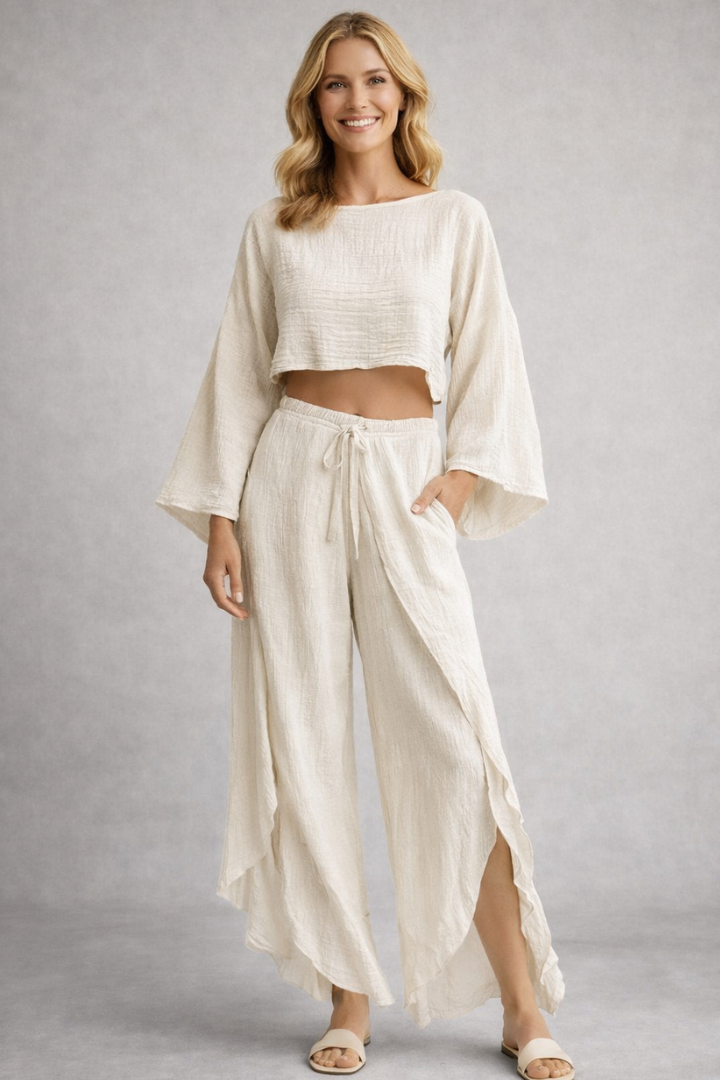 Marisela — Long-Sleeve Top &amp; Wide-Leg Set