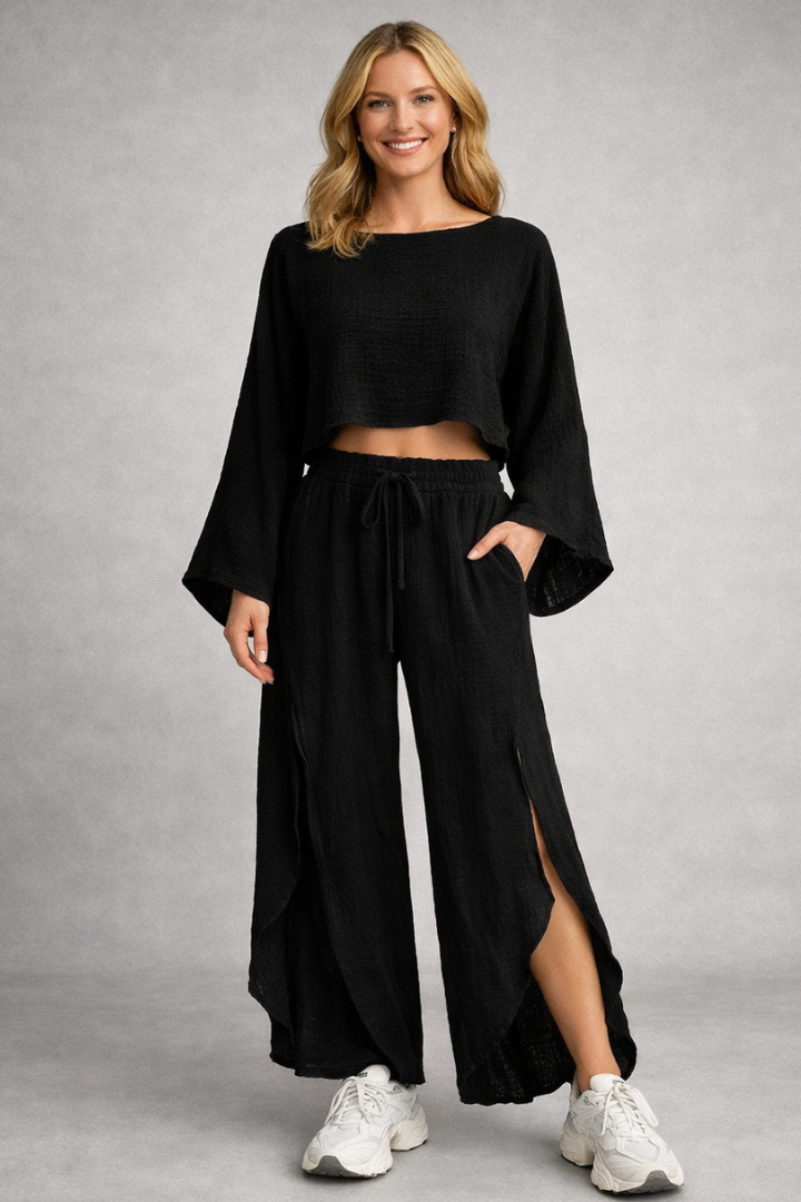 Marisela — Long-Sleeve Top &amp; Wide-Leg Set
