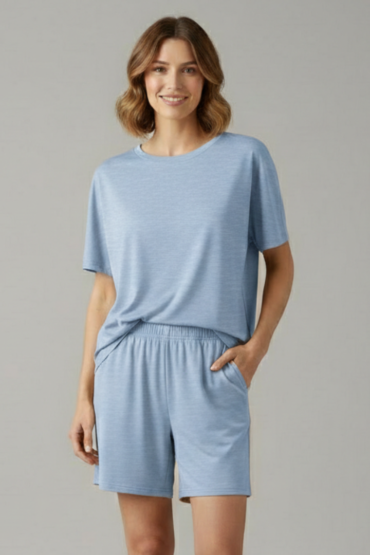 Thomasin — Round-Neck Tee &amp; Shorts Set