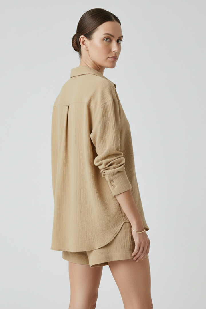 Perpetua — Collared Shirt &amp; Shorts Set