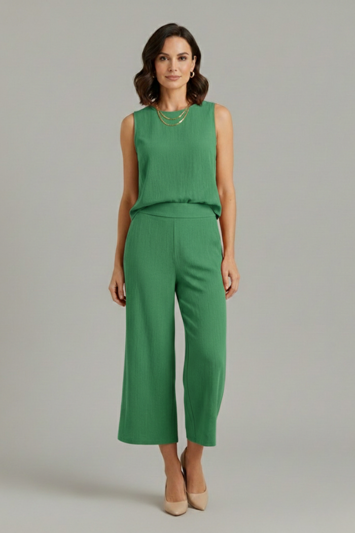 Anouk — Sleeveless Top &amp; Cropped-Trouser Set