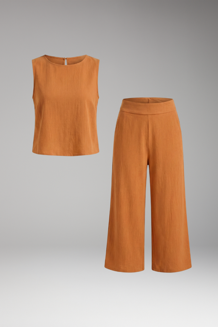 Anouk — Sleeveless Top &amp; Cropped-Trouser Set