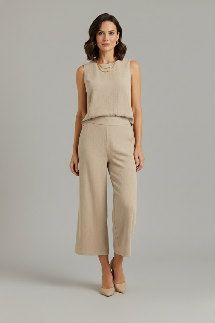 Anouk — Sleeveless Top &amp; Cropped-Trouser Set