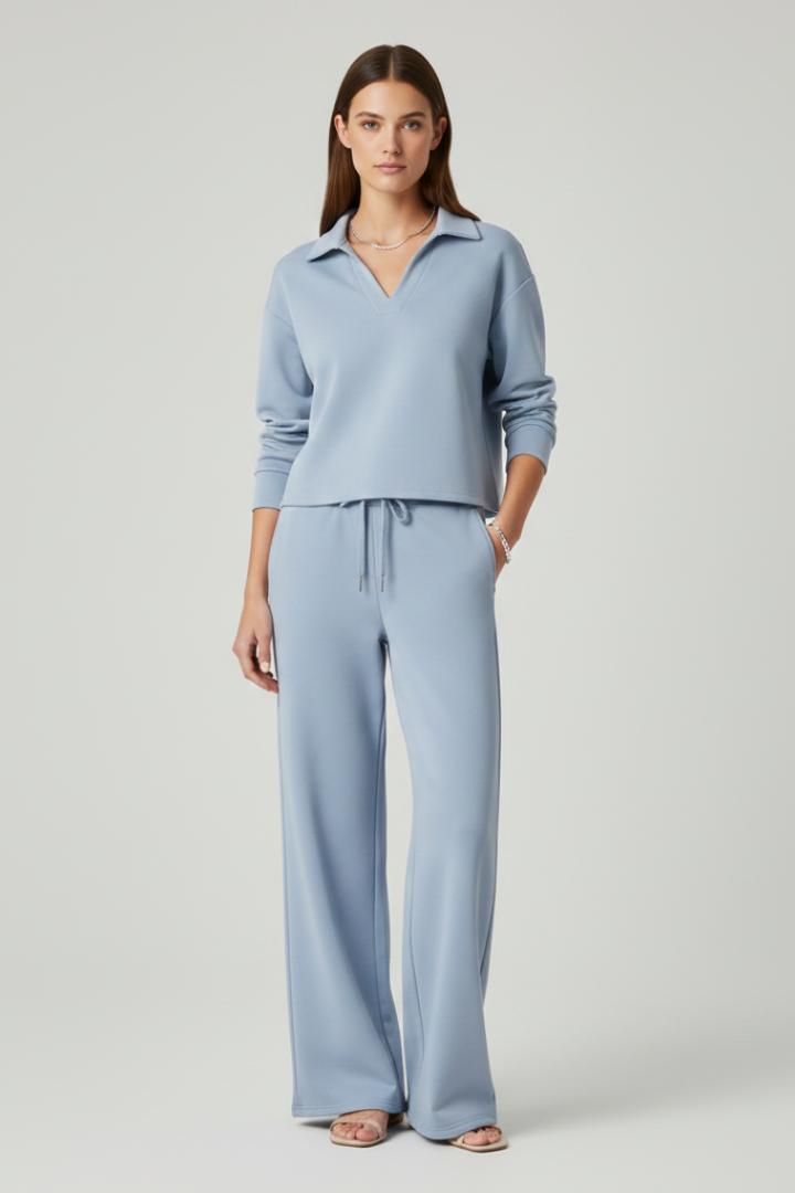 Bettina — V-Neck Top &amp; Wide-Leg Set