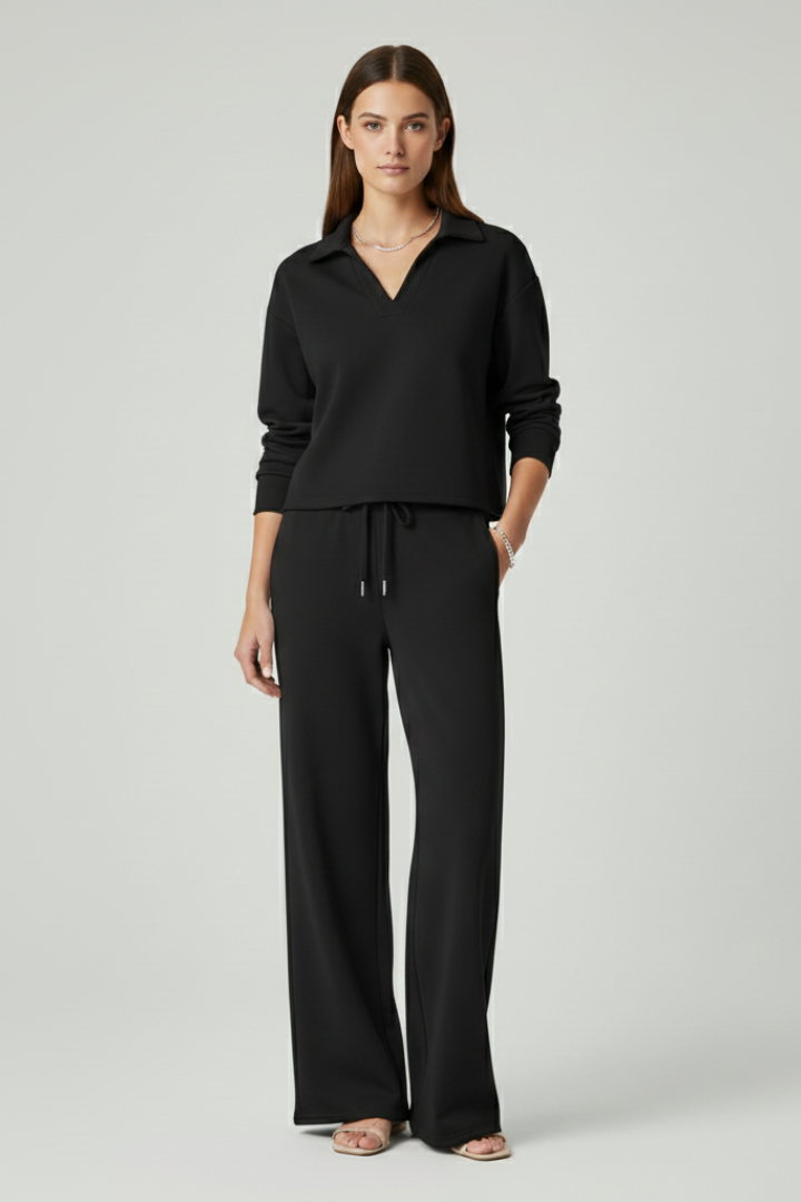 Bettina — V-Neck Top &amp; Wide-Leg Set