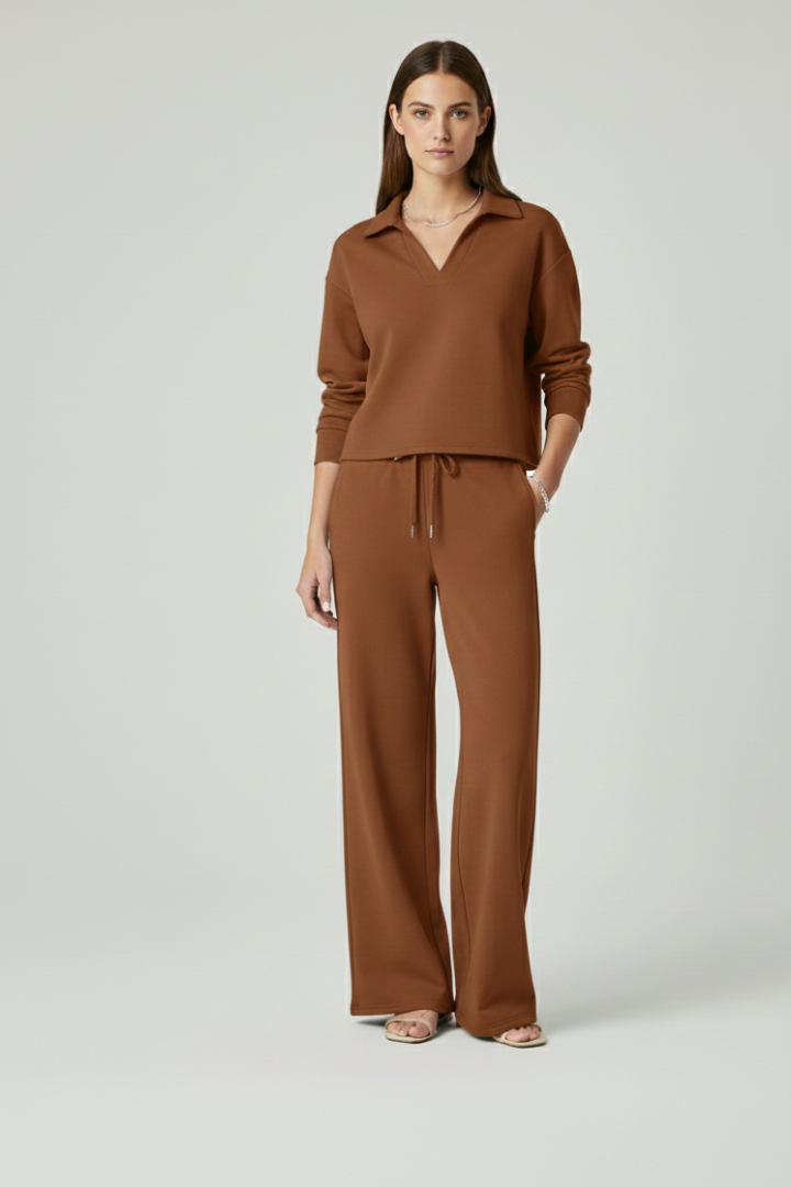 Bettina — V-Neck Top &amp; Wide-Leg Set