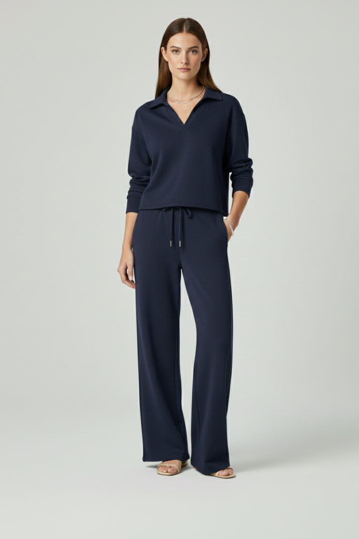 Bettina — V-Neck Top &amp; Wide-Leg Set