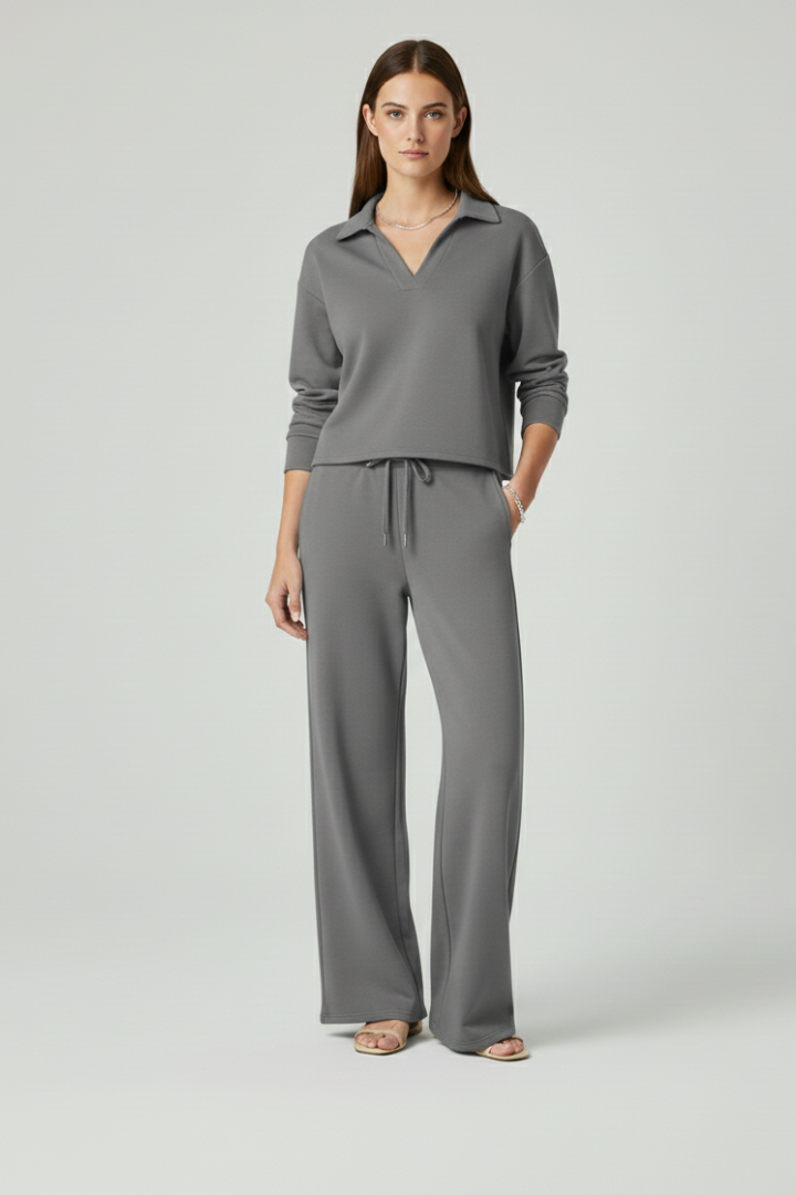 Bettina — V-Neck Top &amp; Wide-Leg Set