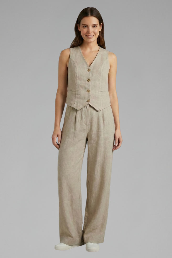 Ottoline — Sleeveless Waistcoat &amp; Wide-Trouser Set