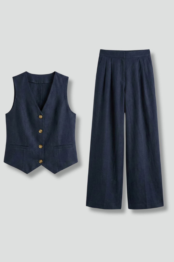 Ottoline — Sleeveless Waistcoat &amp; Wide-Trouser Set