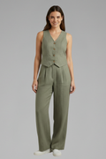 Ottoline — Sleeveless Waistcoat & Wide-Trouser Set