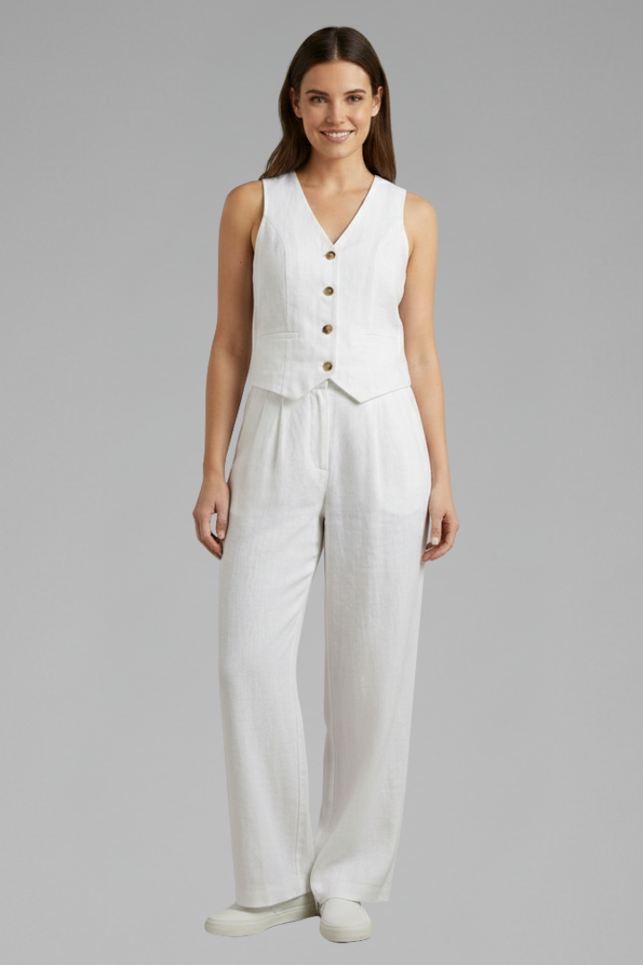 Ottoline — Sleeveless Waistcoat &amp; Wide-Trouser Set