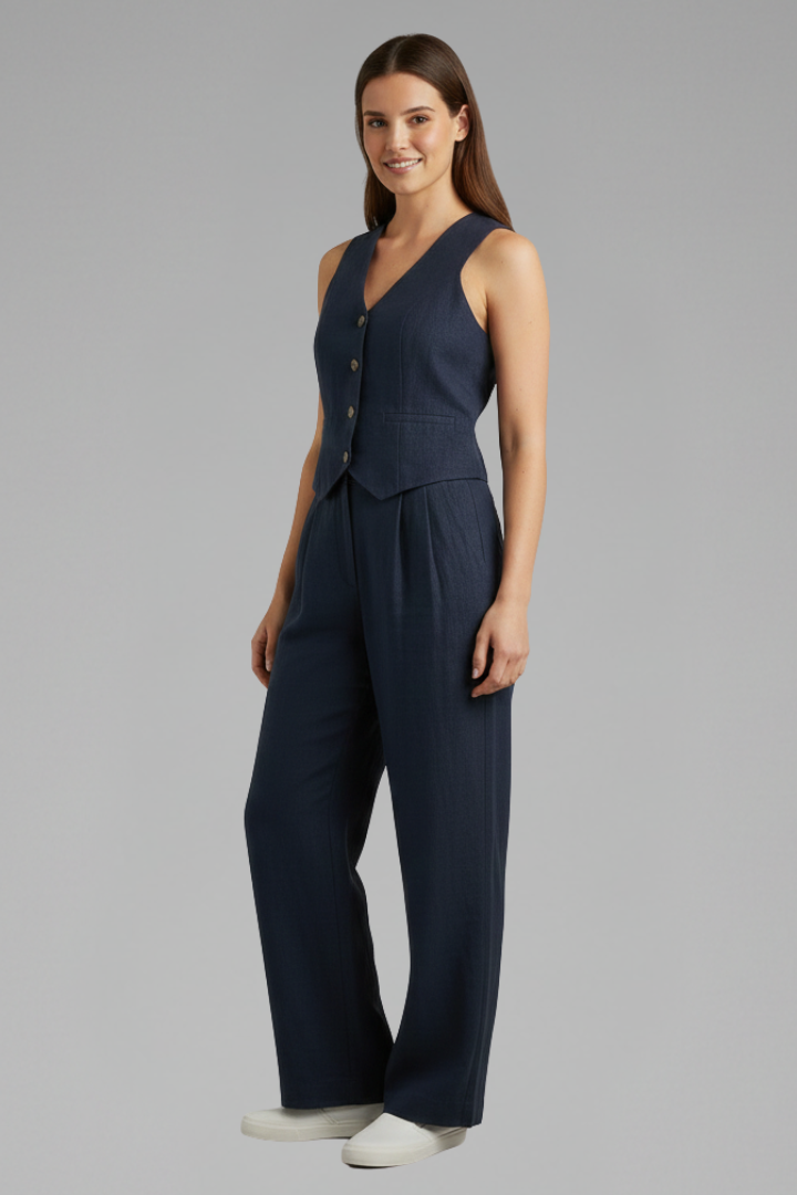 Ottoline — Sleeveless Waistcoat &amp; Wide-Trouser Set