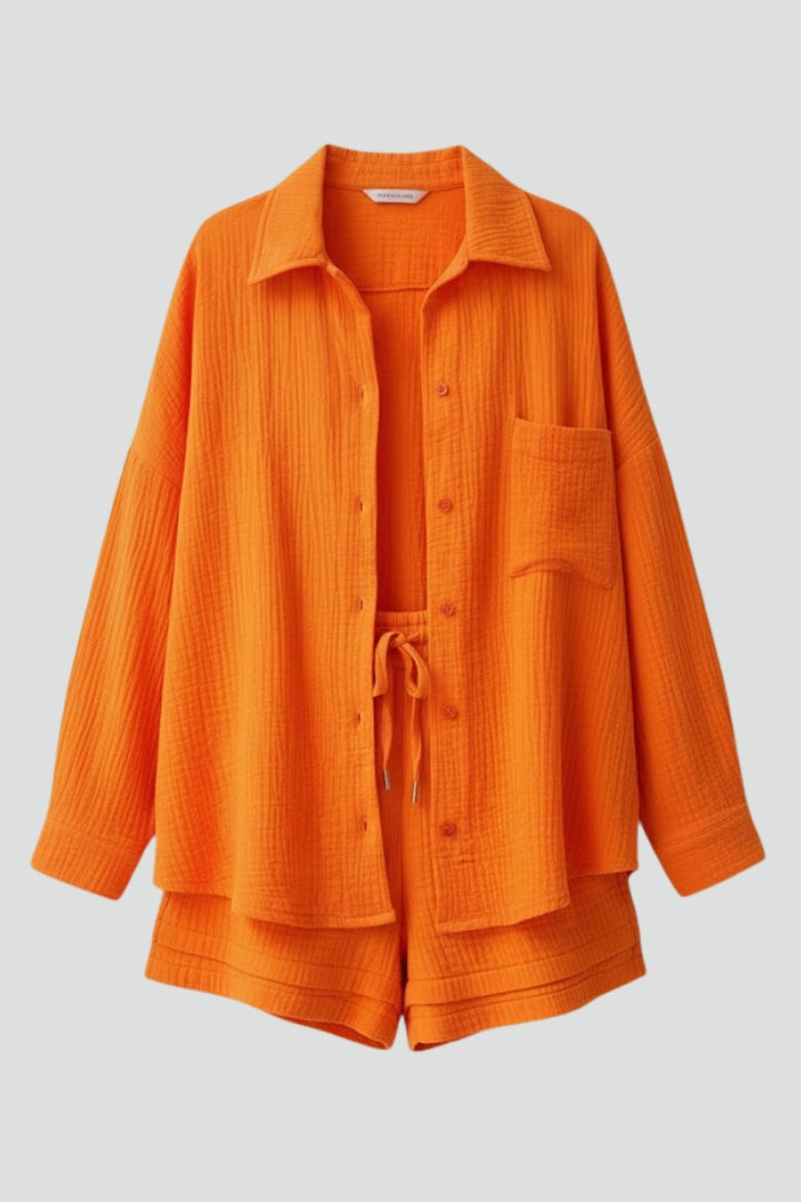 Clemence — Oversized Blouse &amp; Muslin Shorts Set